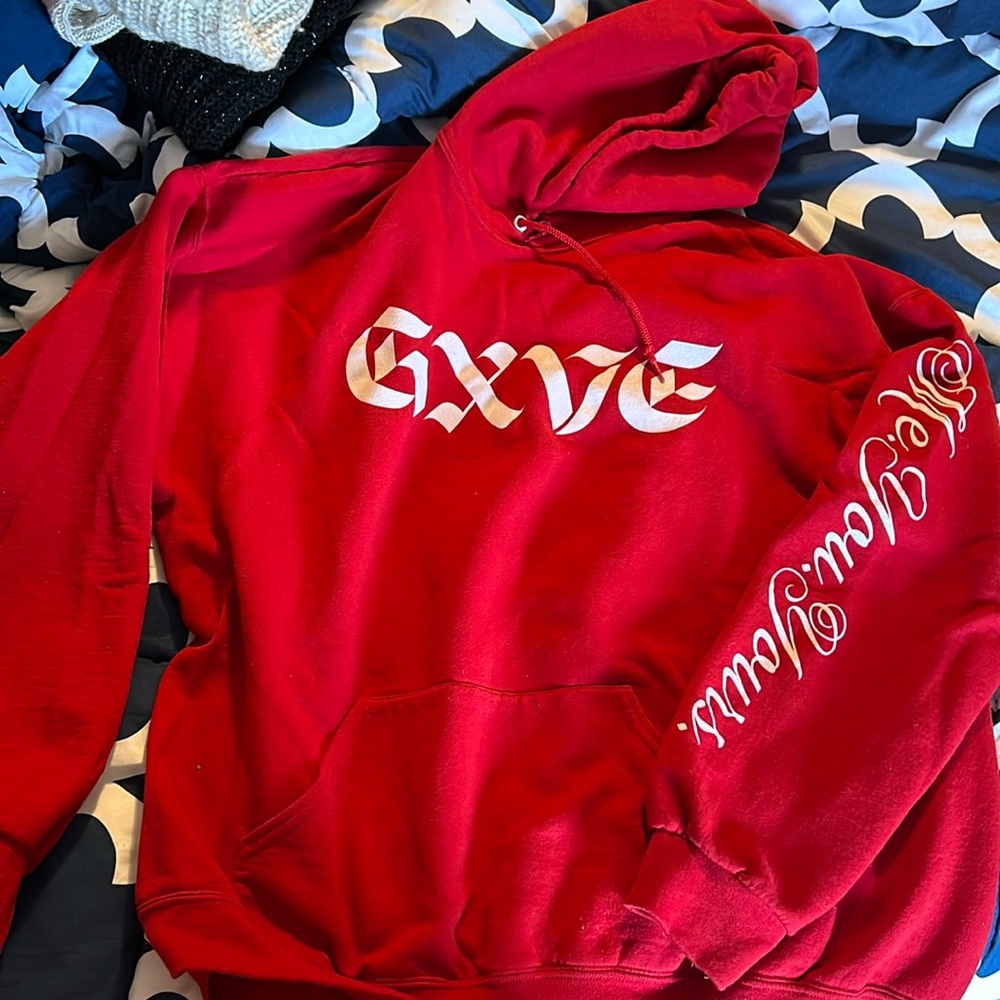 GXVE by Gwen Stefani red hoodie